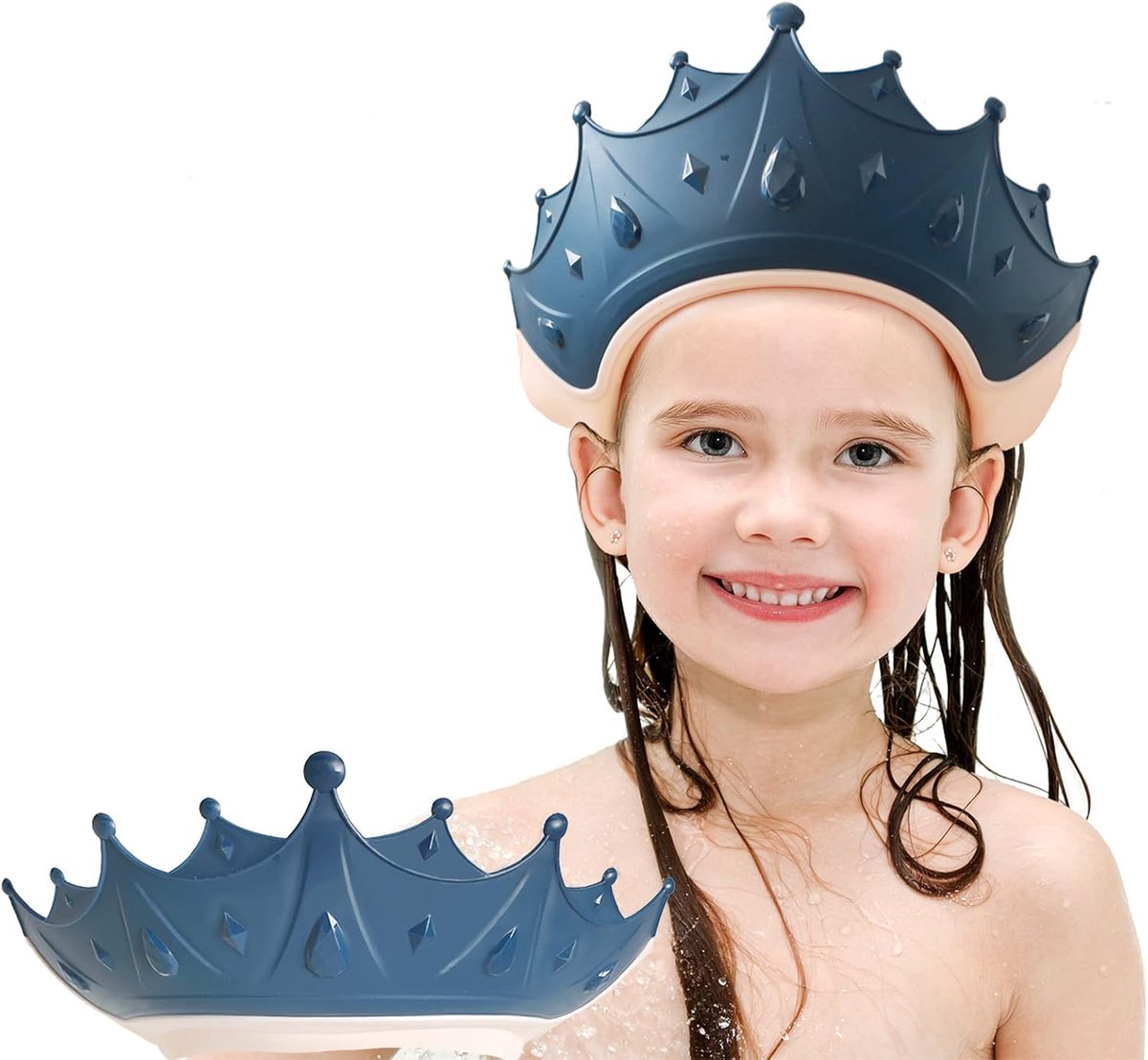 SnelShoppen - Baby Shower Cap, Verstelbare Beschermende Hoed voor Kinderen van 6 Maanden tot 9 Jaar, Blauw, 1 Stuk - Ideaal voor Badderen en Shampoo G