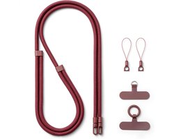Thijox - AOKSUNOVA Telefoonketting Wijnrood, Universele Telefoonband, Verstelbaar Telefoonkoord, Crossbody Mobiele Telefoonkoord voor Feest, Camping,