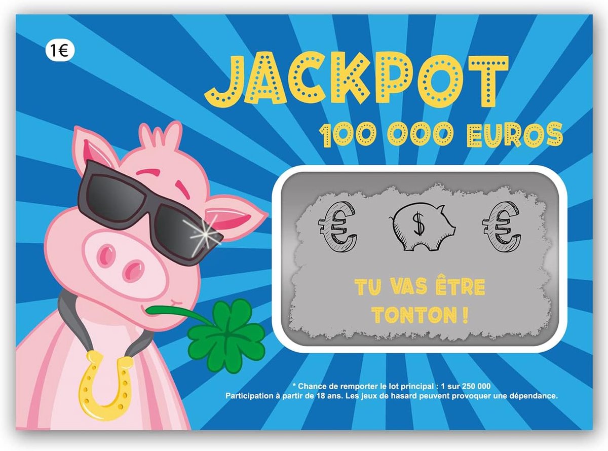 SnelShoppen - Joli Coon Scratch Card - Zwangerschapsaankondiging - Jij wordt Tonton - Premium Kraskaart - Verrassing voor Familie - Uniek Cadeau