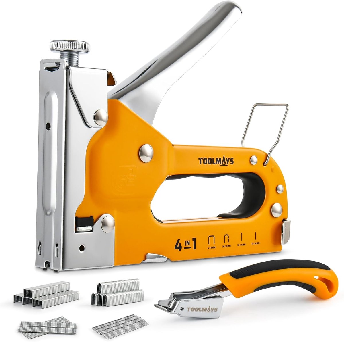 SnelShoppen - Handtacker Set met 800 Nietjes en Nietentferner, Professionele Stapler voor Hout, Stof, Meubilair en Bekleding, Verstelbare Kracht, Incl
