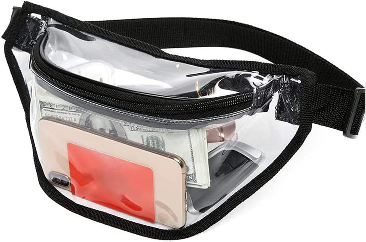 SnelShoppen - Transparante Bum Bag Sporttas - Holografische Heuptas voor Mannen en Jongens - Stadium Approved - Lichtgewicht PVC - Ideaal voor Running