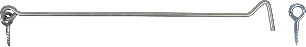 SnelShoppen - Stormhaak 300mm met Hoekplaten en Oogjes, Gegalvaniseerd Staal, Ø 5mm, Perfect voor Tuin en Camping