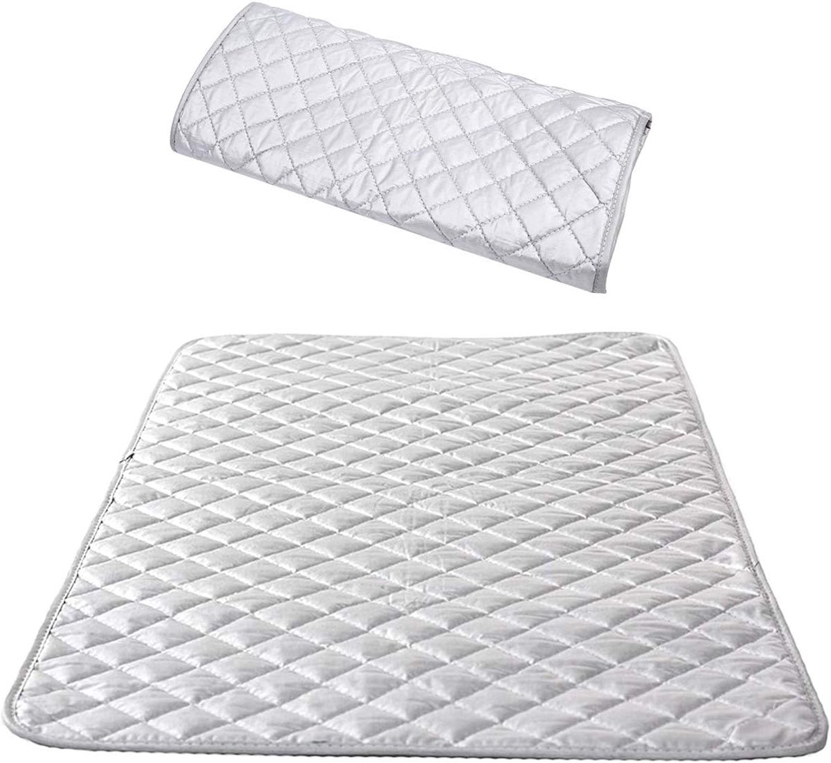 SnelShoppen - Portable Travel Iron Mat - Warmtebestendige Strijkmat - Padded Washer Dryer Pad - Strijkplank Dekens voor Tafelblad - 33 1/2" x 19" Grij
