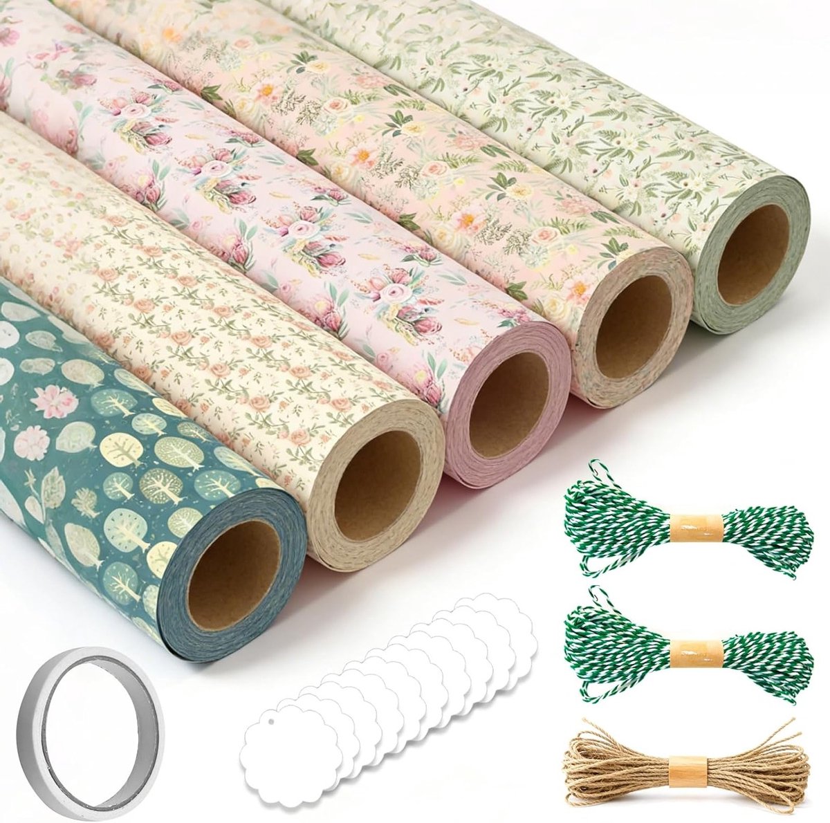 Cadeaupapier Set - Inpakpapier Vellen - Feestelijke Geschenkverpakking - Dubbelzijdig Design - 10 Vellen 50x70cm - Multicolor