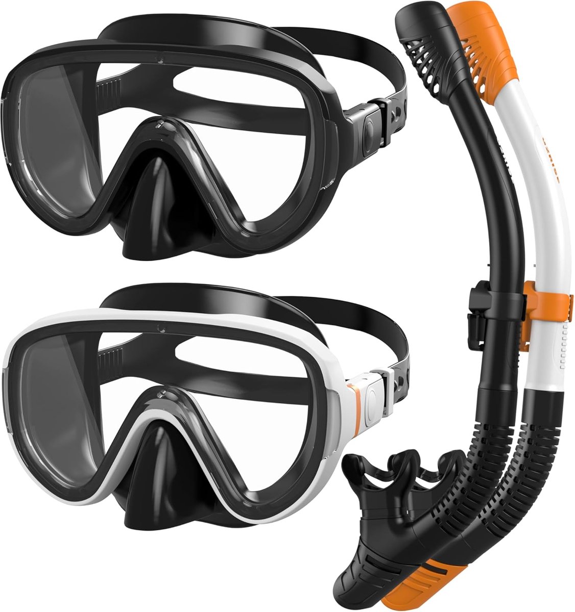 SnelShoppen - Snorkel Set voor Volwassenen - Duikmasker en Droge Snorkel - Anti-Lek en Anti-Fog - Veilig en Comfortabel Snorkelen met Gelaagd Glas - I