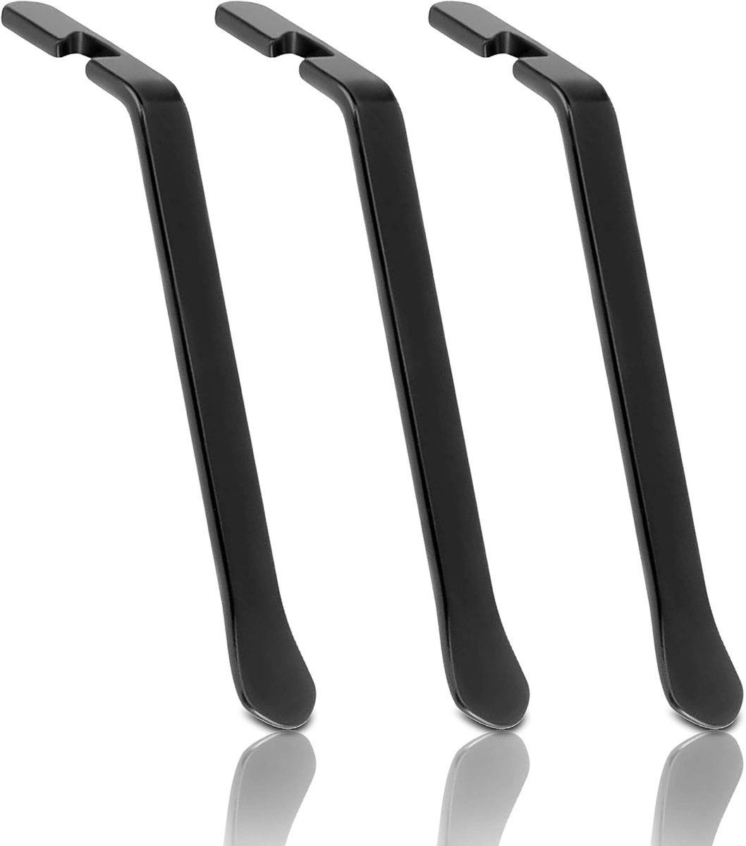 SnelShoppen - Set van 3 Stalen Fietsbanden Levers - Robuuste Tire Levers - Geschikt voor MTB/BMX/Fietsen - Zwart of Grijs - Levenslange Garantie