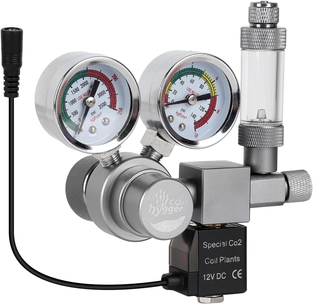 SnelShoppen - CO2 Drukregelaar Aquarium met Solenoid, 2 Drukmeters, Luchtbel Teller en W21.8 Interface voor DIY CO2 Systeem in Plantenaquarium