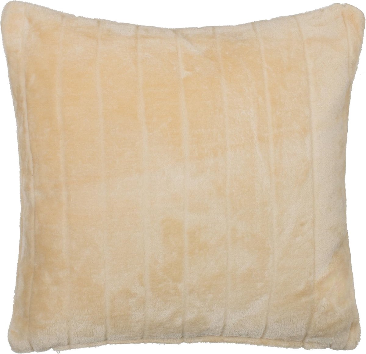 SnelShoppen - Luxe Mink Kussen 45x45cm Beige - Zacht en Knuffelig Sofa Kussen - Decoratief Kussen van 100% Polyester - Wasbaar tot 30°C