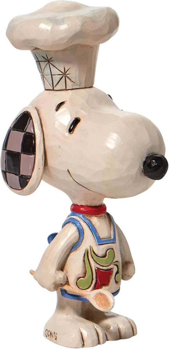 SnelShoppen - Snoopy Chef Mini Figurine - Handgeschilderde Peanuts Verzamelobject van Hoge Kwaliteit - Ideaal voor Kinderen, Keuken, Feestdagen en Dec