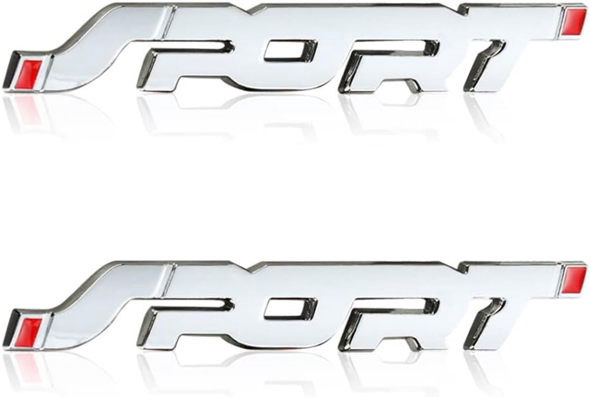 SnelShoppen - 2 Pack 3D Metaal Motorsport Sticker, Sport Logo Embleem Badge Stickers, Auto Side Fender Tailgate Sport Decal (Zilver)