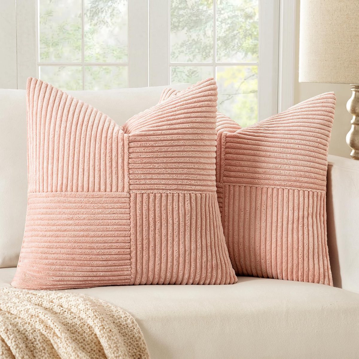 SnelShoppen - Set van 2 Roze Kussenslopen 40x40cm - Luxe Velours Decoratieve Kussenhoezen voor Bank, Bed, Stoel - Stijlvolle Woonaccessoires