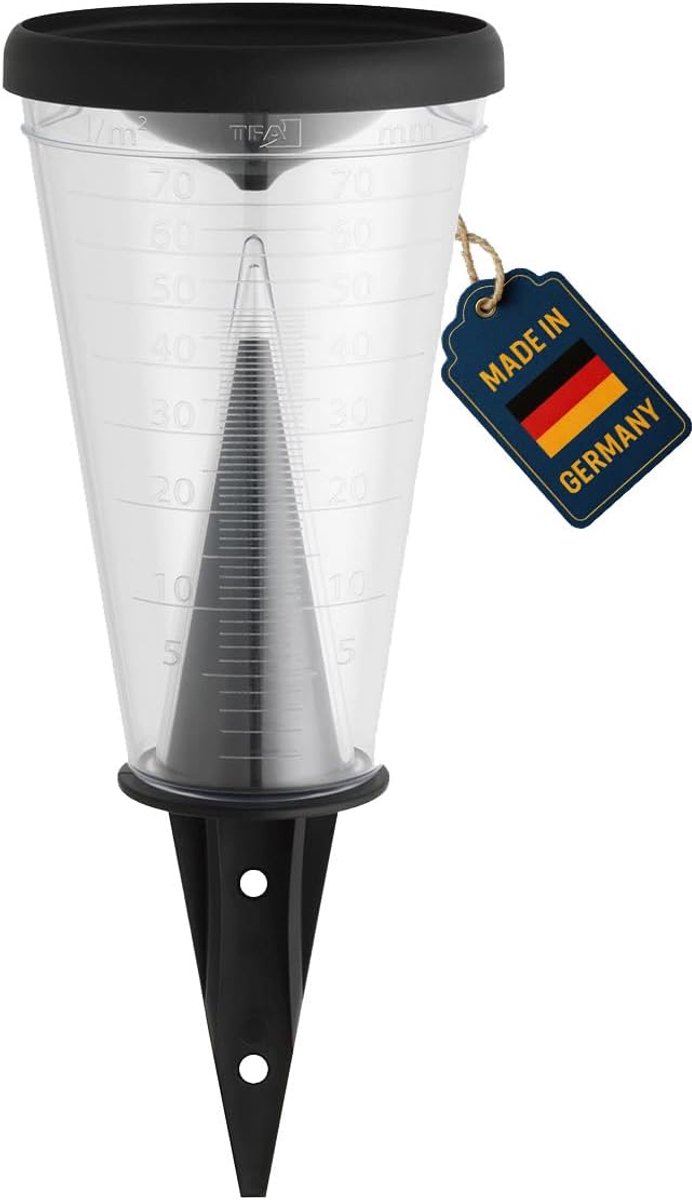 SnelShoppen - Analoge Regenmeter Tuin - Weerbestendig en Robuust - Precipitatiebepaling met Verdamping Bescherming - 122 x 122 x 305 mm