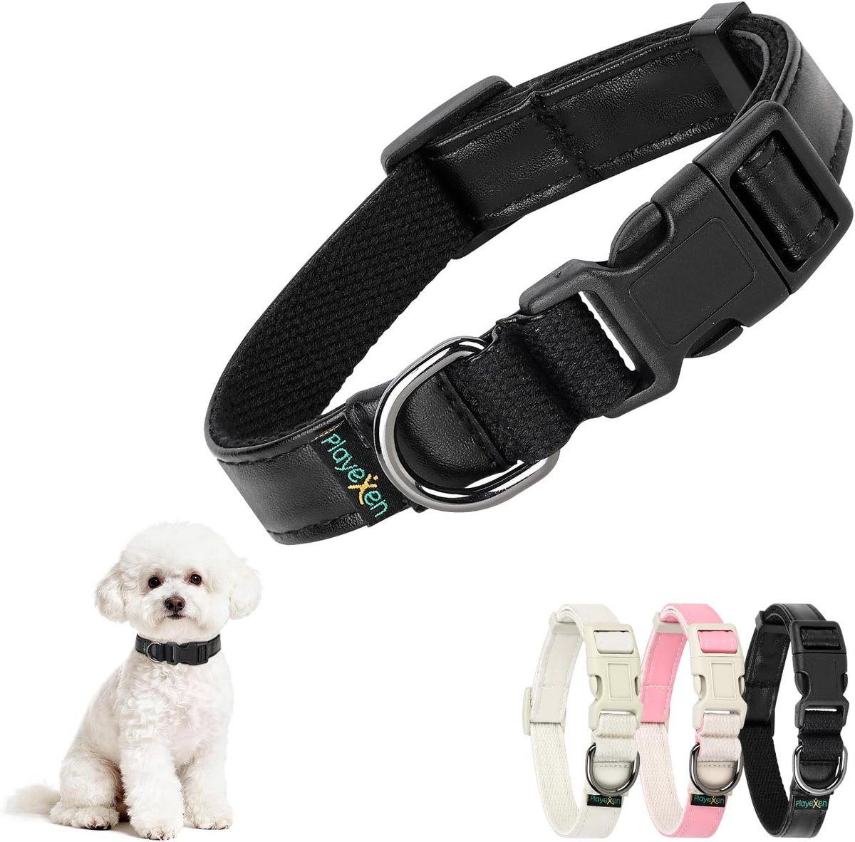 SnelShoppen - Verstelbare Hondenhalsband voor Katten en Honden 25-40 cm, Zacht PU Materiaal met Katoen, Ideaal voor Puppy en Kleine Dieren, Comfortabe