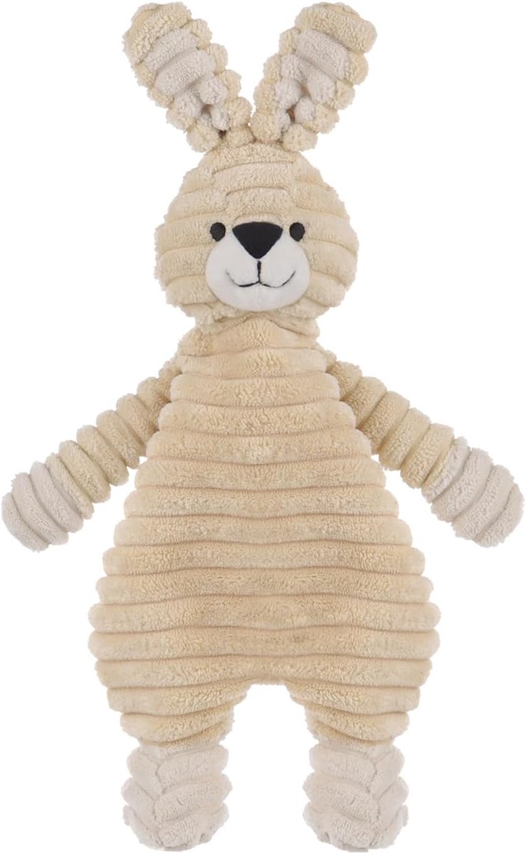 SnelShoppen - Apricot Lamm Crème Corduroy Haas Konijn Zachte Veiligheidsdeken Knuffeldoek voor Baby's - Pluche Knuffeldoek 30 cm - Kalmerende Deken vo