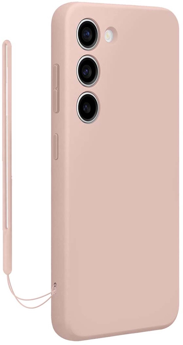 Bigben Connected, Hoesje Geschikt voor Samsung Galaxy S23 Siliconen Anti-val met Bijpassend Koord, Roze