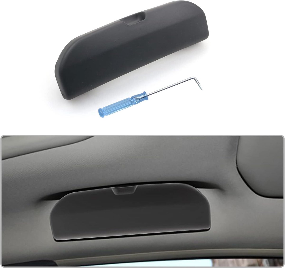 SnelShoppen - Zonnebrilhouder Auto voor Peugeot 3008 5008 2016-2024, 208 2008 GT 308 SW 508 2015-2025, Zwarte Brilhouder, Ruimtebesparend, Duurzaam en