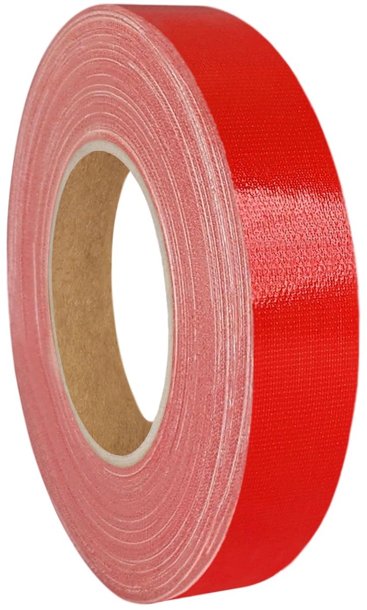 SnelShoppen - Gaffer Tape Premium Textile Tape 19 mm x 50 m - Sterk Plakband - Verwijderbaar - Rood - Voor Papier, Karton, Feesten, Creatieve Projecte
