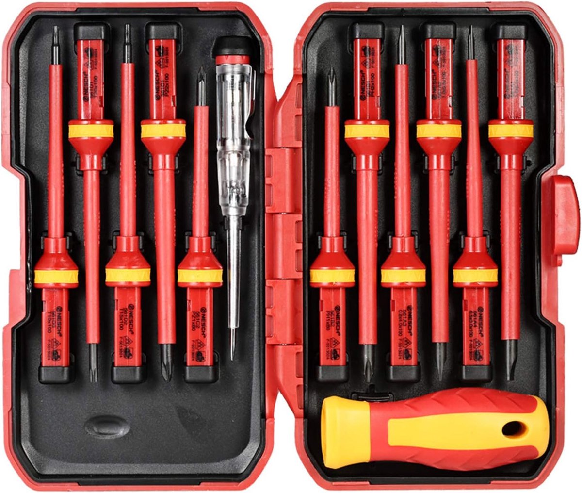 SnelShoppen - 13-delige Schroevendraaierset 1000V Geïsoleerde Schroevendraaiers met Magnetische Bits - Multifunctioneel Gereedschap voor Elektricien,