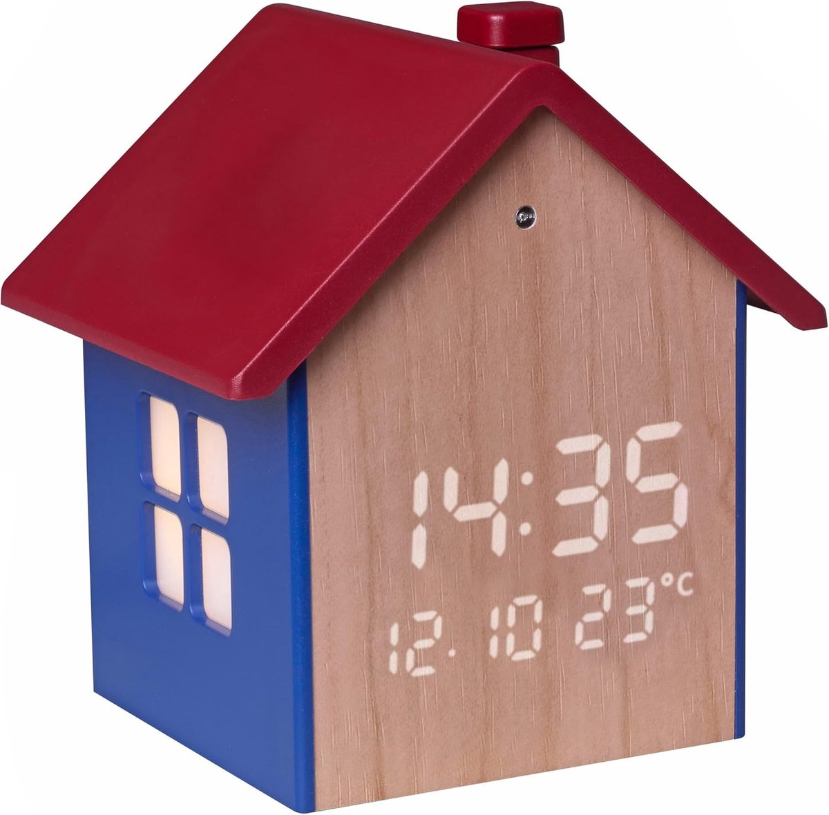 SnelShoppen - Digitale Kinderwektijdklok met Nachtlampje - Decoratieve Tafelklok voor Kinderkamer, Hal, Temperatuurweergave, LED Display, 7 Helderheid