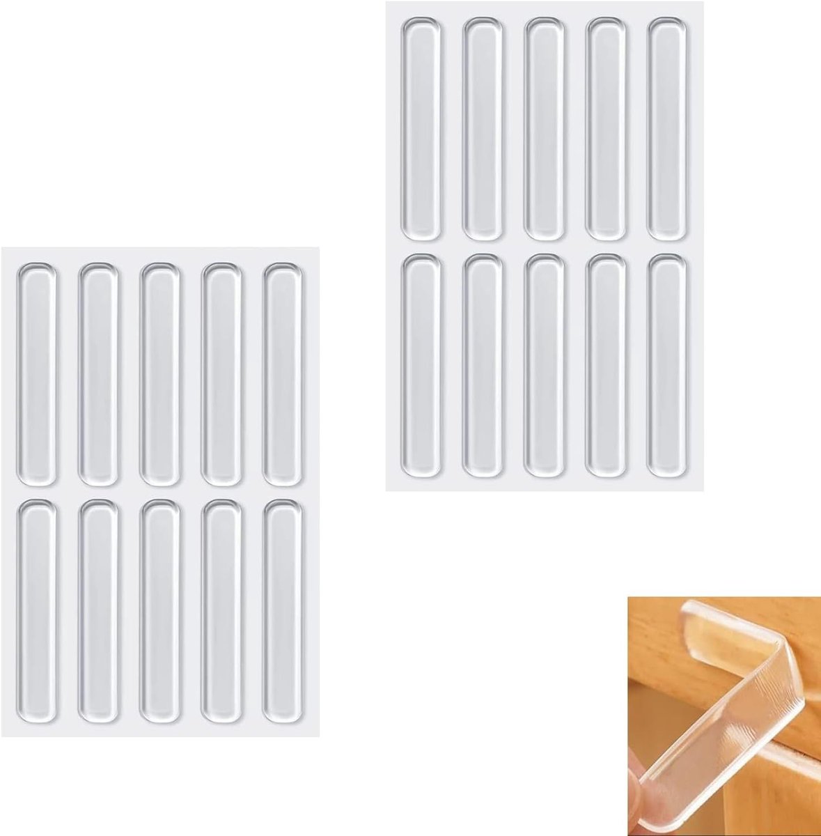 Schokabsorberende Wandbeschermers - 20 Stuks Transparante Siliconen Rubber Buffers voor Glasdeuren, Kasten en Lades