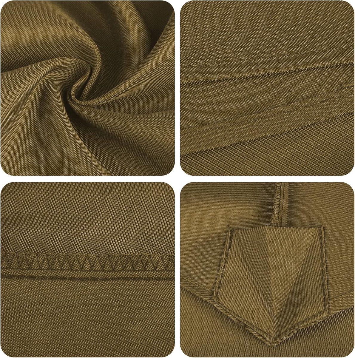 SnelShoppen - Vervangende Parasol Kap 2.7m, 6 Ribben, 3m, 8 Ribben, Tuin Parasol Scherm, UV Bescherming, Khaki, Ideaal voor Tuin en Balkon