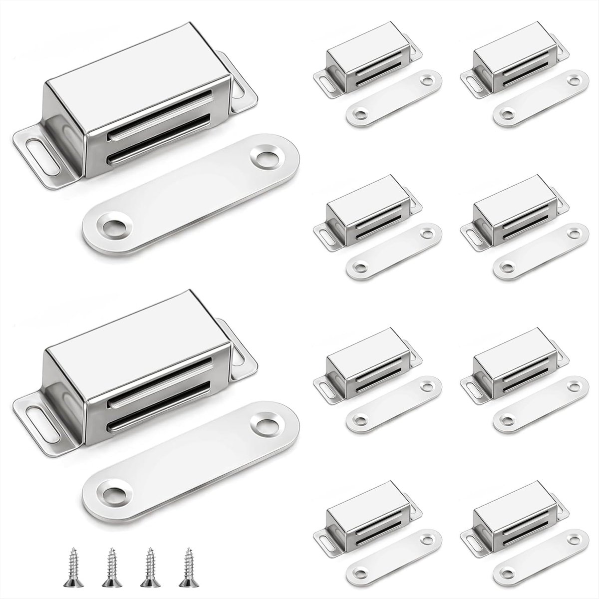 SnelShoppen - 10 Stuks Magnetische Magneten voor Kastdeuren, Meubels, Sterke Magneten voor Kasten, Lades, Zelfklevende Deurmagneet, Roestvrij Staal, D