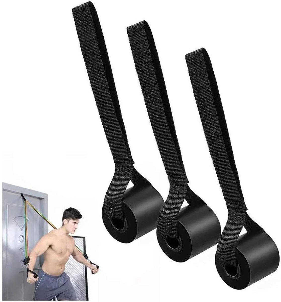 SnelShoppen - Door Anchor Foam voor Pull-Up Tapes, Sling Trainers & Fitness Tapes - Stabiele en Veilige Deursluiting met Schuimwielen voor Thuisgebrui