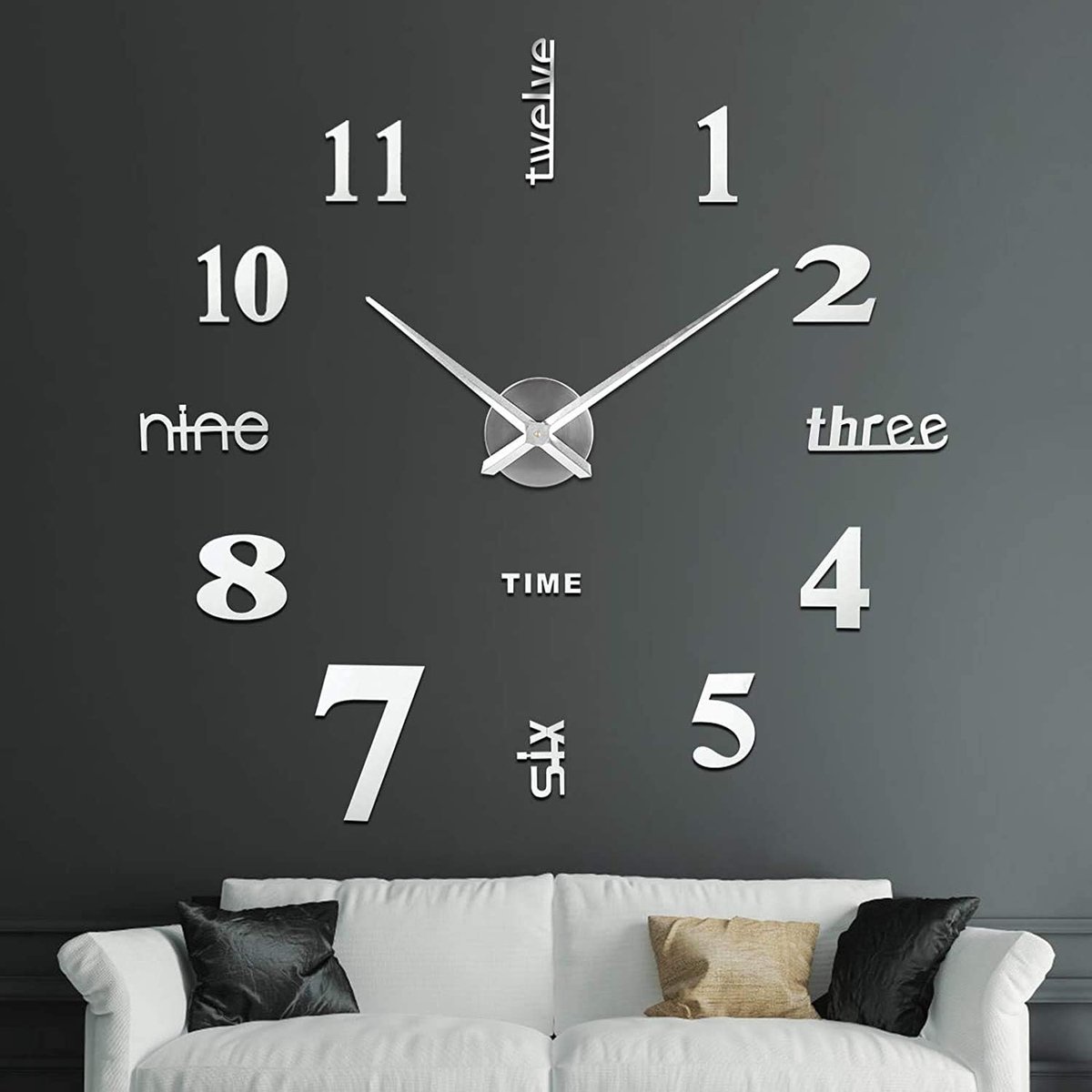 SnelShoppen - DIY Wandklok Easy to Assemble Modern Design voor Thuis, Kantoor, Hotel - Aanpasbare Diameter 60-120 cm, Compleet met Accessoires