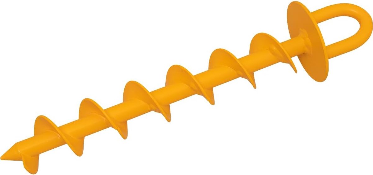 SnelShoppen - Heavy Duty Grondanker 340mm voor Tent, Party, Tuin, Trailer, 160kg Belastbaar, Hoogzichtbaar Geel, Poedergecoat Staal