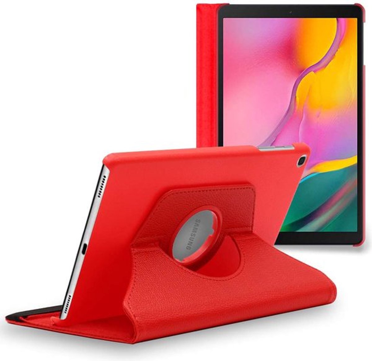 ebestStar - Hoes geschikt voor Samsung Galaxy Tab A 10.1 2019 T510 T515, Roterende Etui, Case, 360° Draaibaar hoesje, Rood