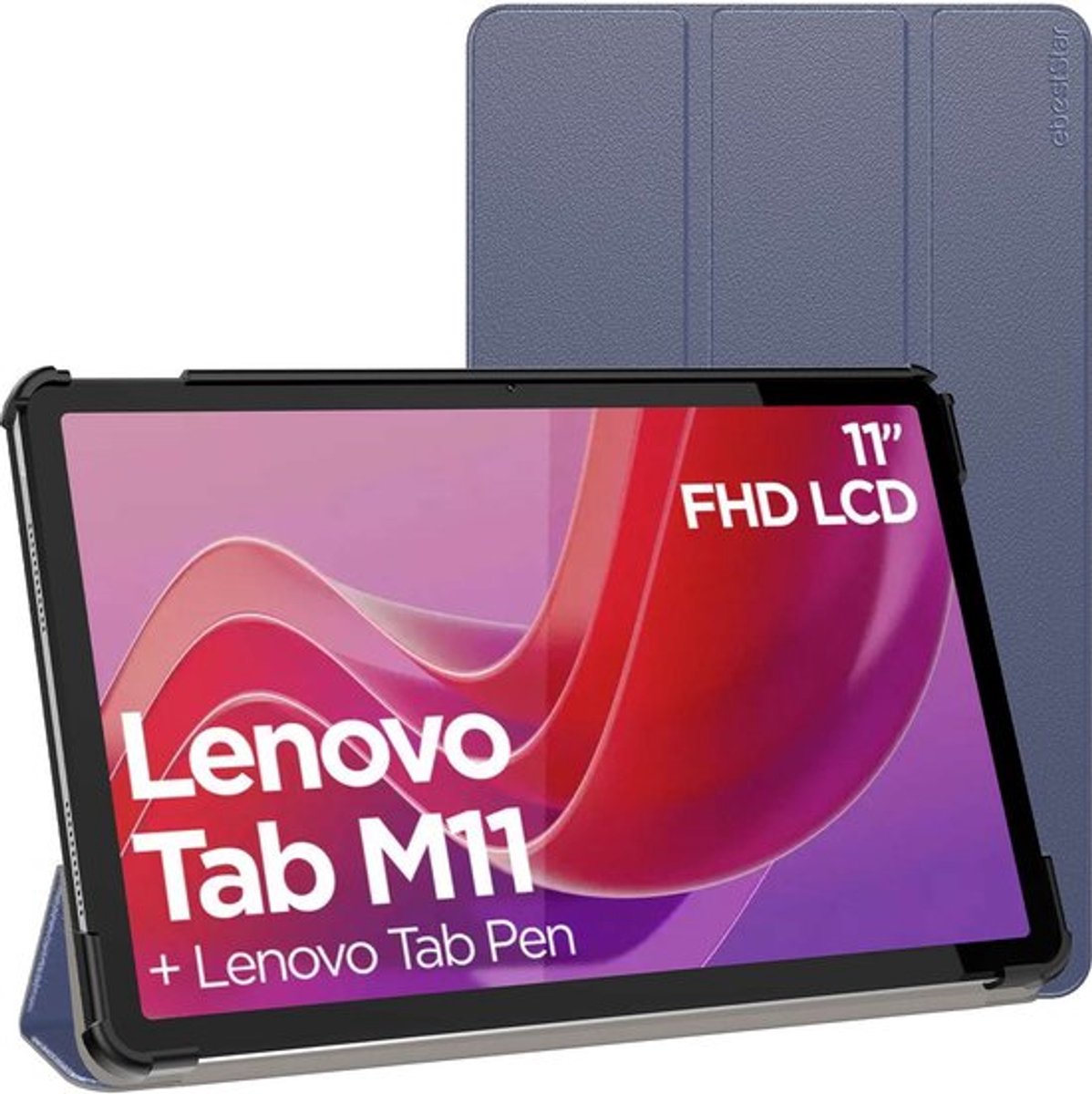 ebestStar - Hoes geschikt voor Lenovo Tab M11, Slanke Design PU Lederen Etui, Automatische Slaap/Wake, SmartCase hoesje, Donkerblauw