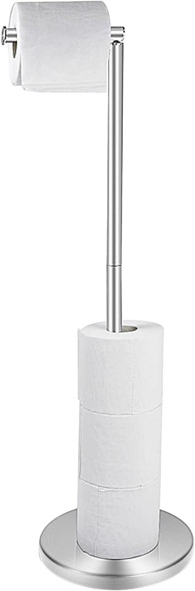 Freestanding Toilet Paper Houder van RVS, Vrijstaand Design, Ideaal voor Badkameropslag en Vervangrolhouder