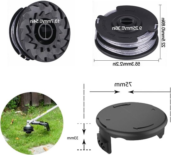 Vervangende Spoelen voor Draadtrimmer, 6M x 1.6MM Dubbele Draad, Geschikt voor Bosch ART 30-36 LI, ART 30, ART 27 en ART 24 (10 Spoelen) — afbeelding 4