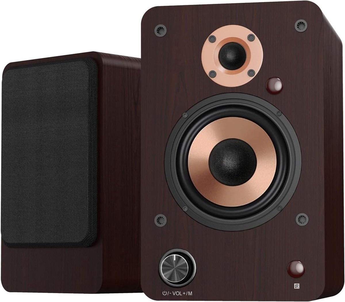SnelShoppen - Bluetooth Boekenplank Speakers 100W Actieve HiFi met 4" Woofer, 50W x 2, Optische, Coaxiale, RCA, USB, AUX Ingangen voor TV, Computer, M