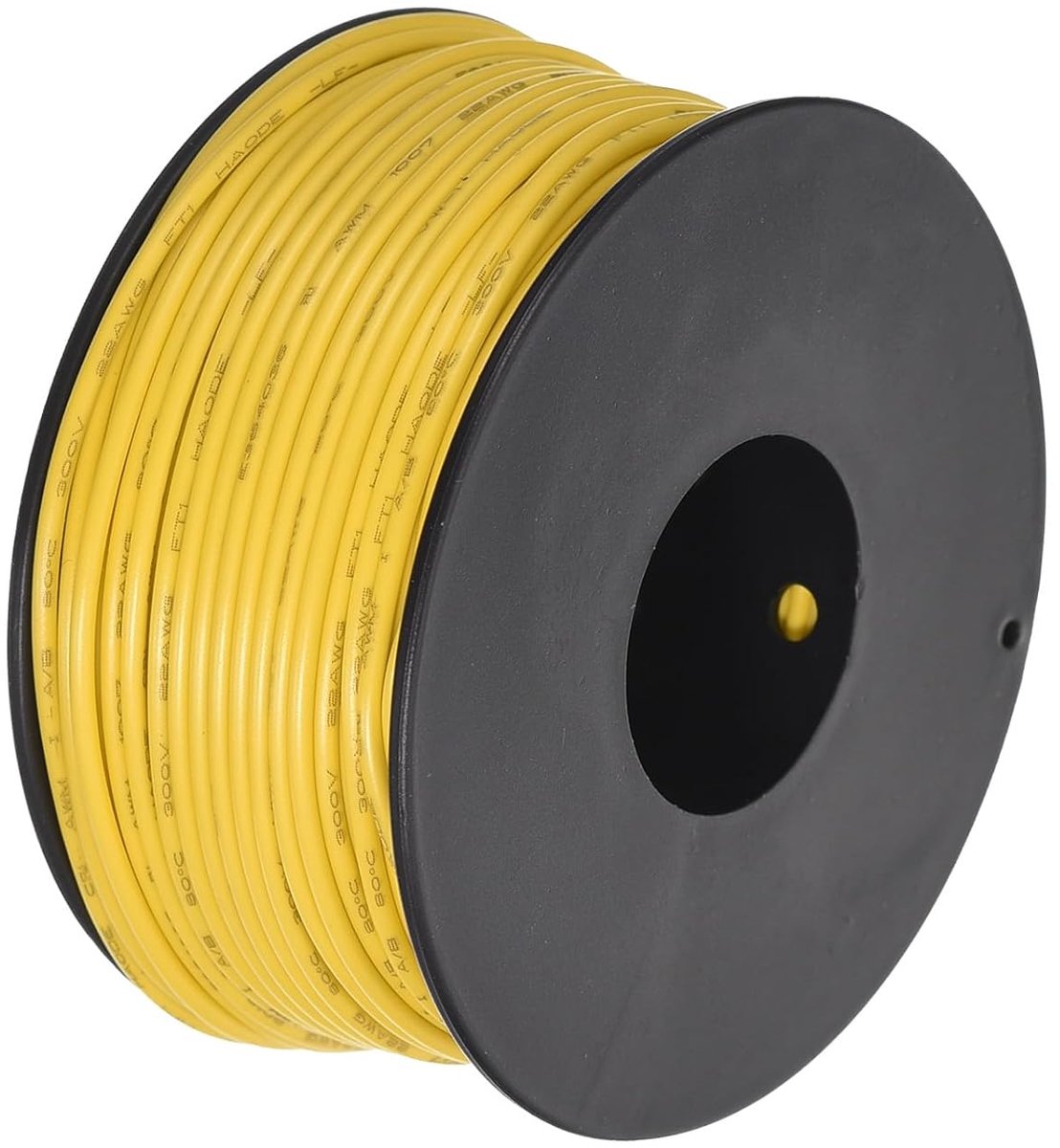 SnelShoppen - 30m Geel 22 AWG Caliber 22 PVC Gevlochten Aansluitkabel, Tinned Copper Draad voor Elektronica, Huishoudelijke Apparaten, Lampen en Motor