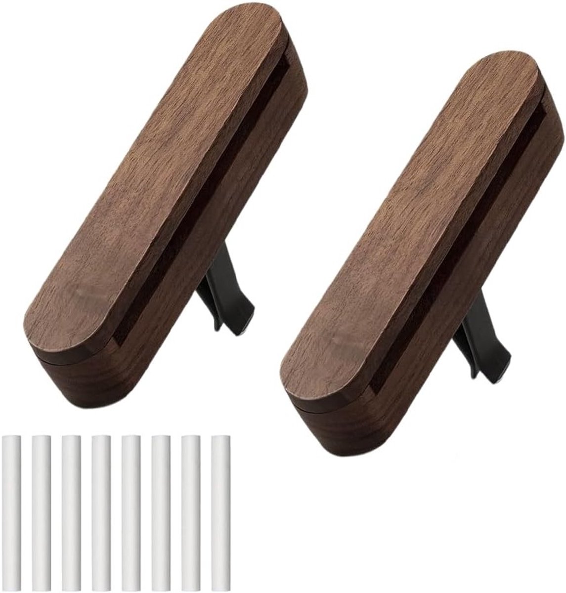 Set van 2 auto-luchtverfrissers met clip voor ventilatiesleuven en 4 navulsticks voor een frisse geur in uw interieur, ideaal voor aromatherapie en deodoratie