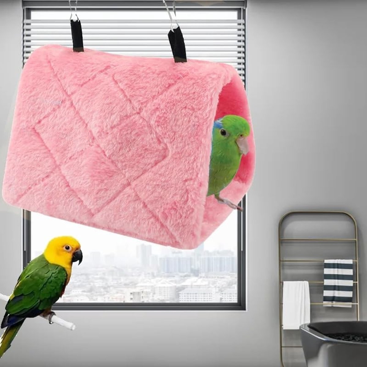 Zachte Pluche Hangmat Tent voor Vogels en Knaagdieren - Warme Bedden voor Papegaaien, Hamsters en Cockatiels