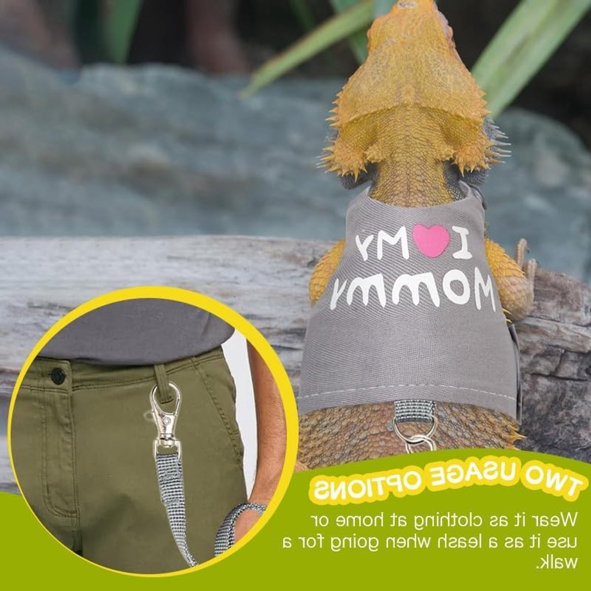 Verstelbare Leash en Harnas Set voor Baardagaam - Veilig Wandelen met Luminous Strap voor Hagedissen, Kameleons en Kleine Huisdieren Buiten