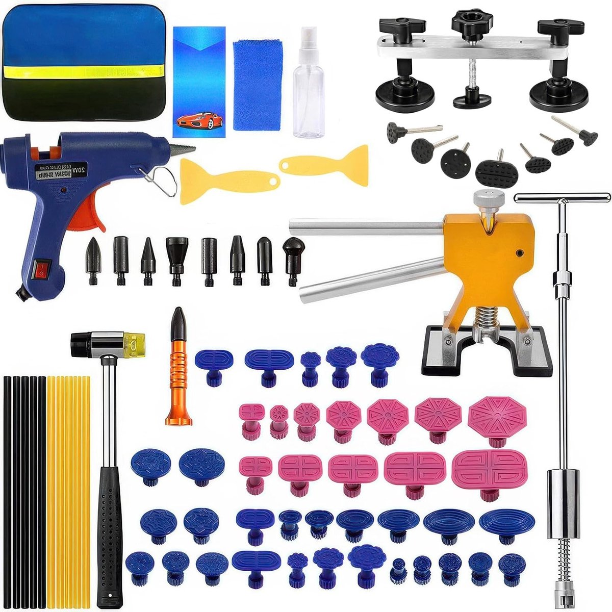 Complete Dellen Reparatieset voor Auto's - Professionele Kit voor Schadeherstel, Inclusief 78 Onderdelen en Gebruiksvriendelijke Handleiding