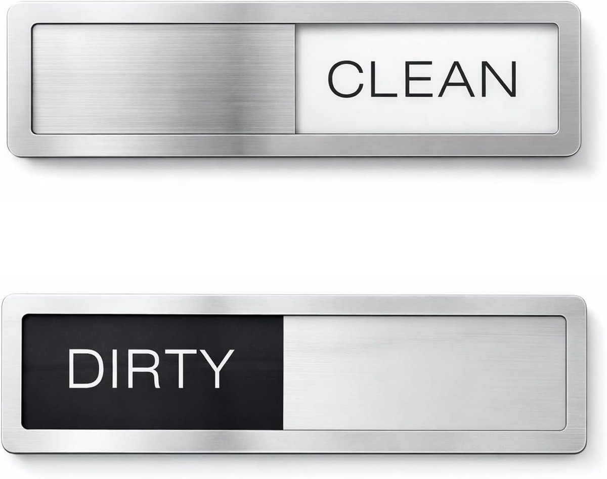 SnelShoppen - Magnetische Statusindicator voor Vaatwasser CLEAN/VIES, Magnetisch Bord met Slider, Twee-Kleur Indicatie voor Schone of Vieze Afwas, Ide
