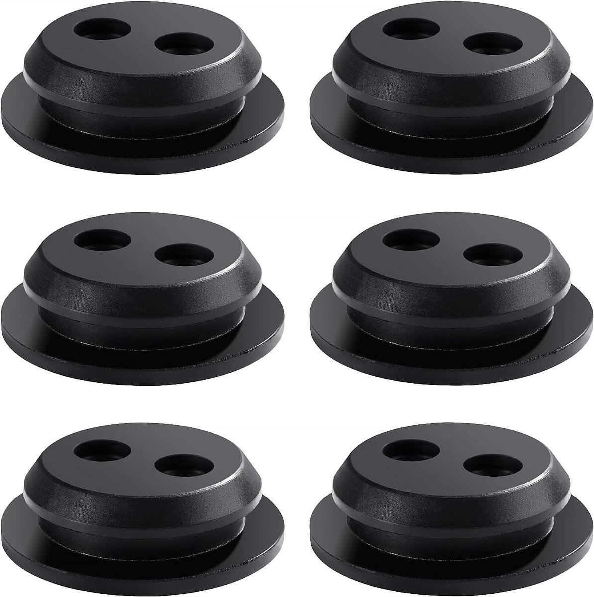 6 Stuks Rubber Grommet voor Brandstoftank met 2 Gaten, Geschikt voor Bosmaaiers, Trimmers en Grasmaaiers, Onderdelen en Accessoires