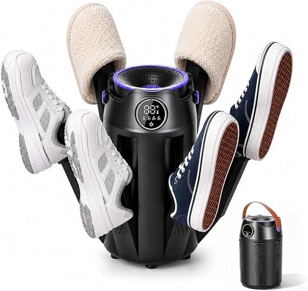 Namajunas - Schoenendroger electrische - 6 paar - Meerdere functie-instellingen - Elektrische Schoenverfrisser - Geurvreter voor Schoenen - Droge Schoenen - draagbare schoen- en laarzenverwarmer voor schoenen, handschoenen en mutsen.