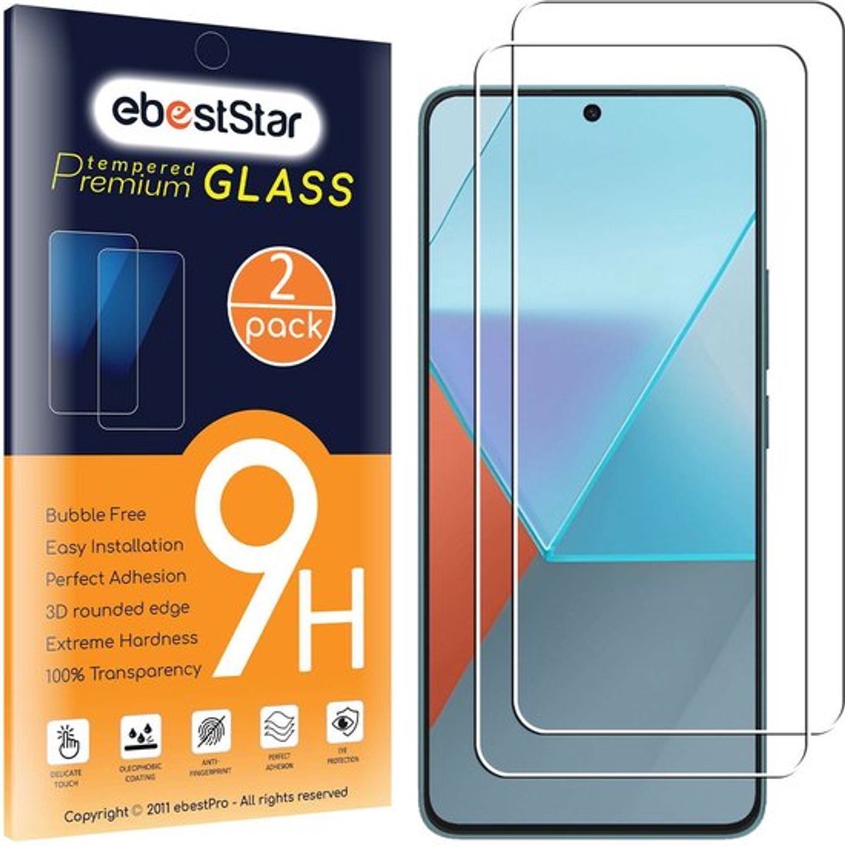 ebestStar - {2 Stuks} Gehard glas geschikt voor Xiaomi Redmi Note 13 Pro 5G, Screen Protector Cover, Schermbeschermer Tempered Glass