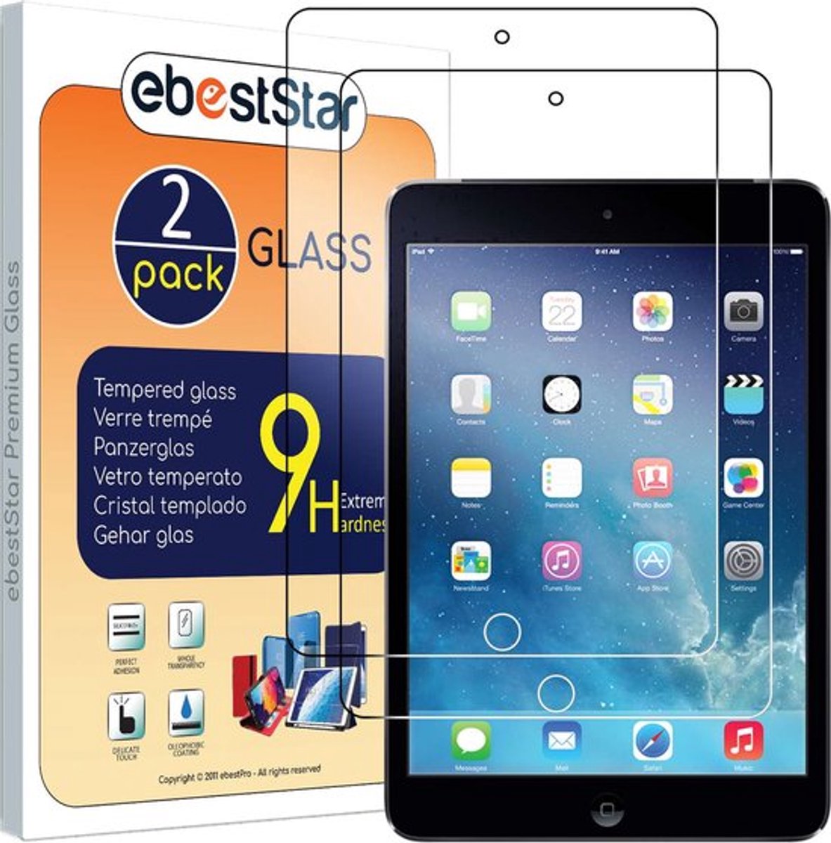 ebestStar - {2 Stuks} Gehard glas geschikt voor iPad Mini 1/2/3 Apple, Screen Protector Cover, Schermbeschermer Tempered Glass
