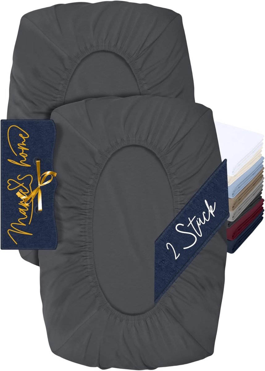 SnelShoppen - Set van 2 Hoeslakens voor Neksteun Kussen, Stretch Kussensloop, Ademend en Allergievriendelijk, M (35-40 x 55-60 cm), Antraciet, Hoogwaa