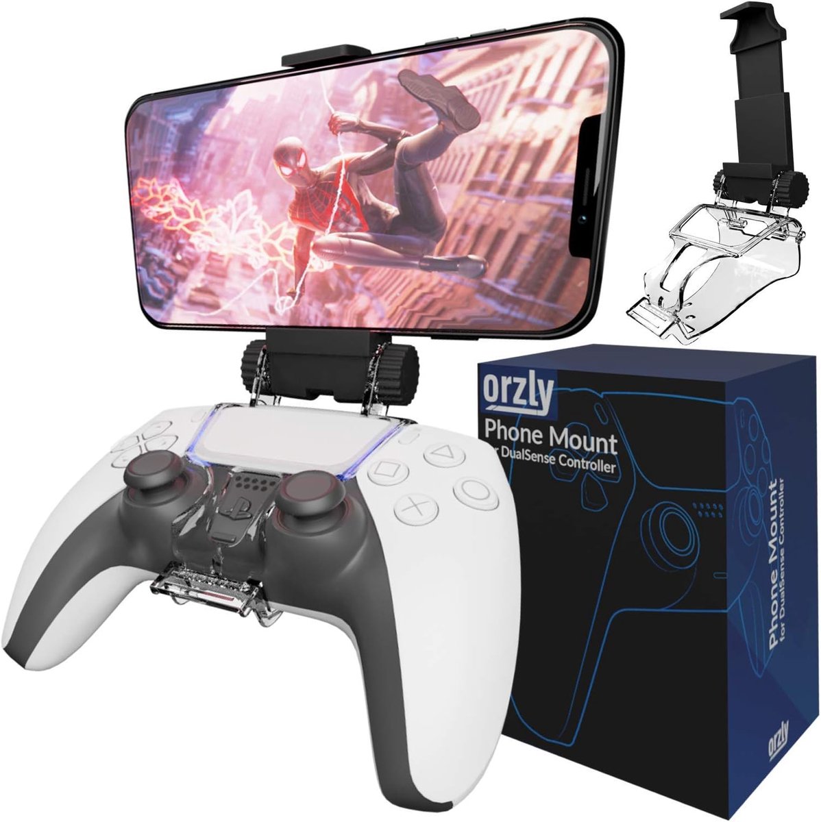 SnelShoppen - PS5 Controller Phone Clip, DualSense Controller Telefoonhouder, Verstelbare Clamp, Ergonomisch Ontwerp, Geschikt voor Mobiele Gaming, Zw