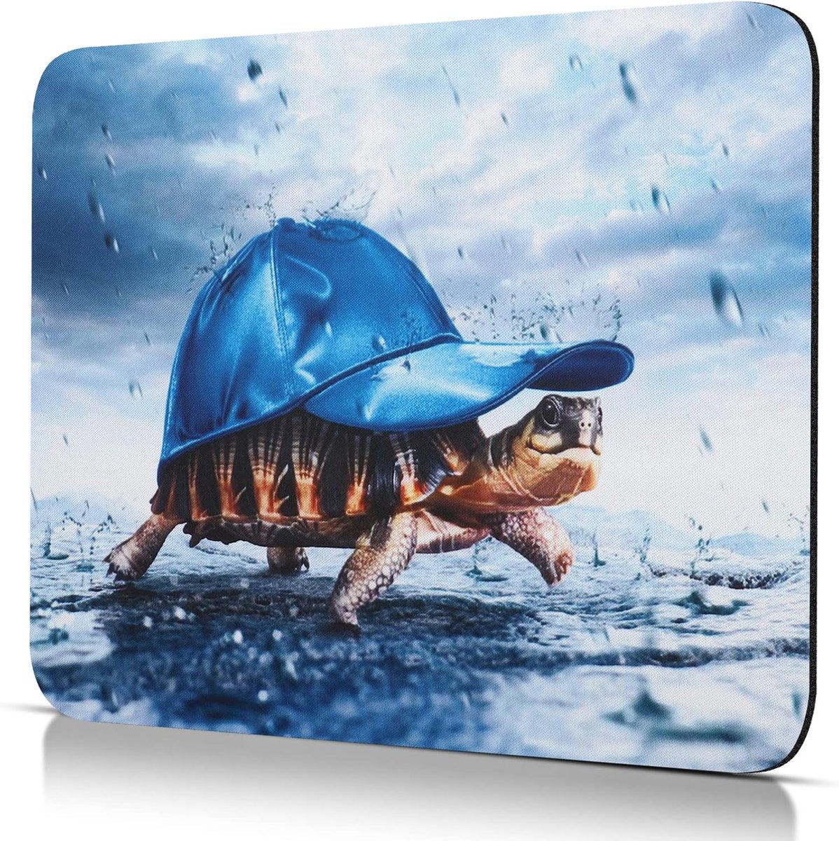 SnelShoppen - Kleine Muismat Zee Schildpad 240 x 200 mm - Glad Lycra Oppervlak - Antislip Rubber Basis - Comfortabel Natuurrubber - Ideaal voor Thuis