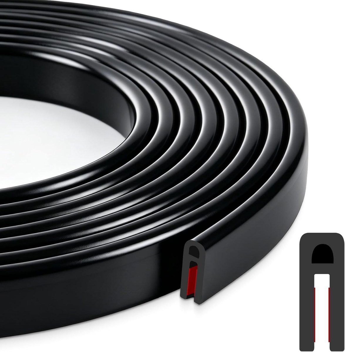 SnelShoppen - Edge Protection Rubber 6 mm x 6 m - Zelfklevend Randbeschermingsprofiel voor Auto Deuren, Ramen, Meubels, Glasplaten - Duurzaam en Flexi