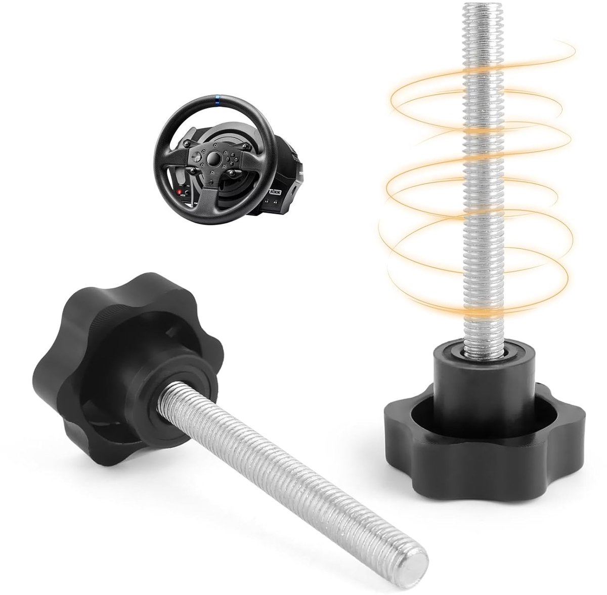 SnelShoppen - 2pcs M10 x 80mm Klem Schroeven voor Simulator Stuurwiel, Stevige Bevestigingsschroeven voor Thrustmaster T100 T150 T300 T500, Perfect vo