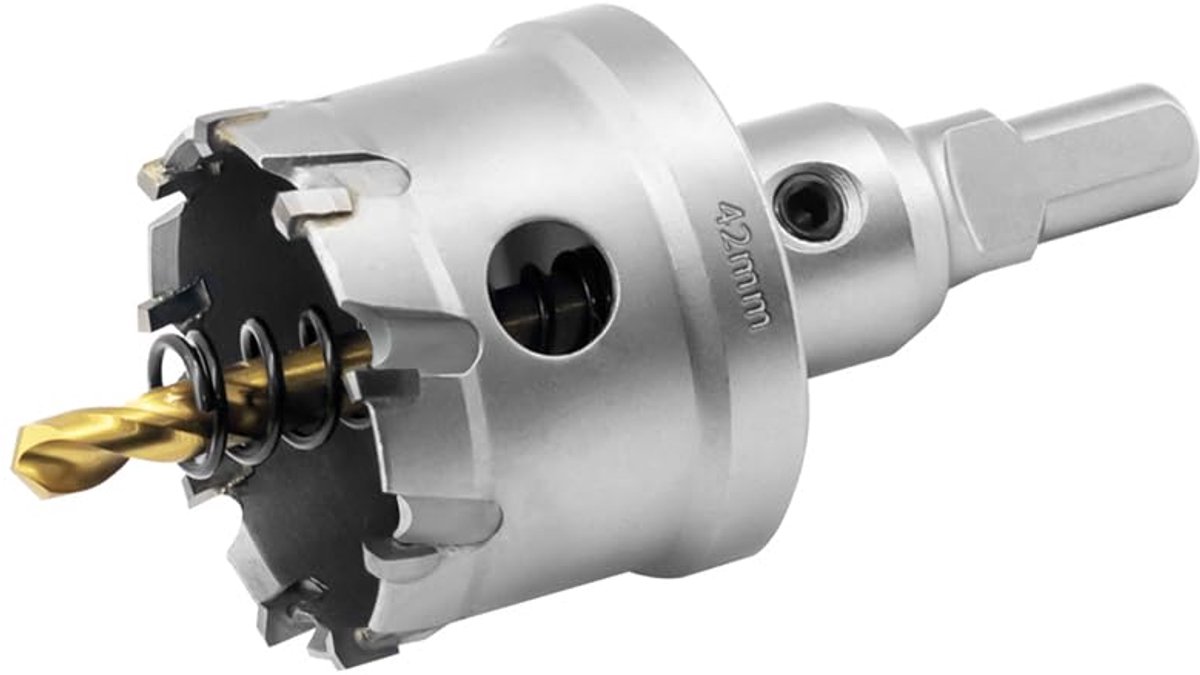 SnelShoppen - 42 mm Carbide Hole Saw, Professionele TCT Boren voor Metaal, RVS, IJzer, Aluminium, Messing, Kunststof, Precisie, Hoogwaardige Snijprest